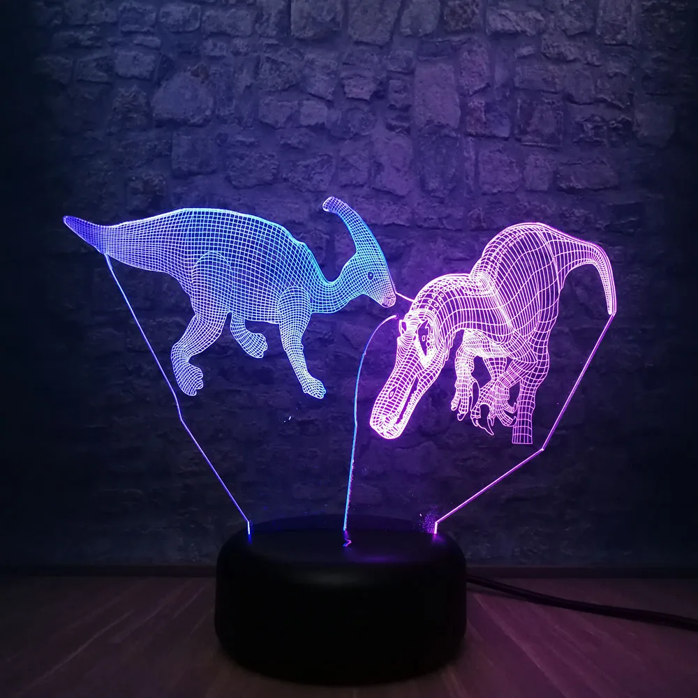 Новинка Животное Динозавр 3D лампа смешанные цвета спальный ночной Светильник