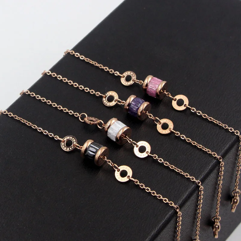 Браслет женский из нержавеющей стали под розовое золото 4 цвета|Браслеты с