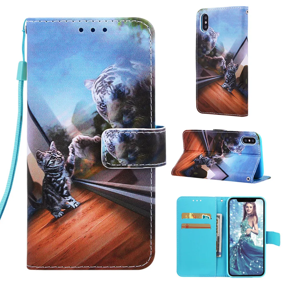 JZM Luxury Flip Painted Book Case Cover Shell for Huawei Honor 10 Lite 8A Y6 P Smart Leather Wallet Phone Bag for Mate 20 Lite - Цвет: JZM