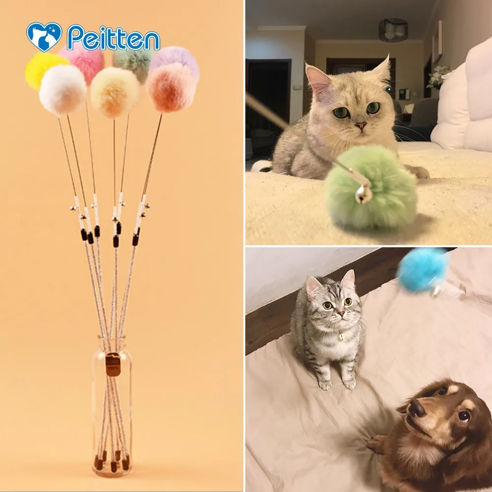 Игрушка для питомцев, кошек, красочная маленькая мышь, в форме кролика Рекс, мех, кошка, прорезыватель, котенок, мяч, игрушка, Интерактивная игрушка, для обучения домашних животных, случайный цвет, 1 шт