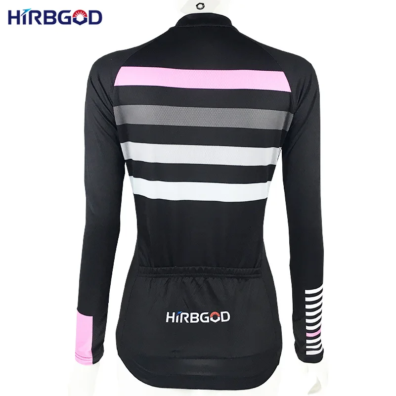 HIRBGOD женские розовые в полоску рубашка с длинным рукавом Женская легкая