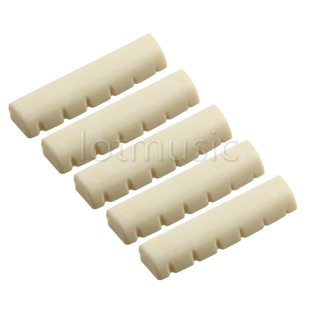 5pcs Ivory ABS Acoustic Guitar Nut 43mmx6mmx9.3mm Slotted 6 String