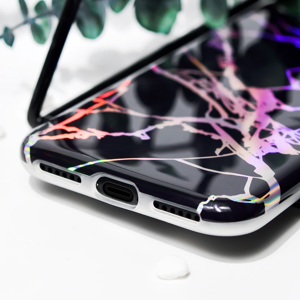 Богомол Мрамор чехол для iPhone X 6 6s Plus камень шаблон Цвет изменение Мягкие TPU крышка