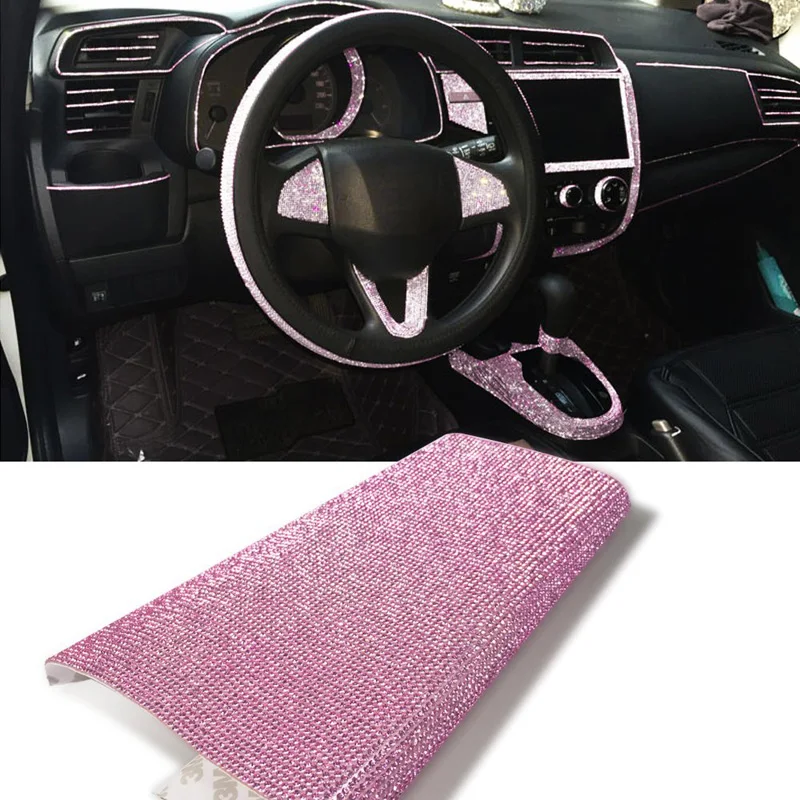 DIY стикер для украшения автомобиля, блестящие хрустальные стразы, стикер для автомобиля s для номерного знака, рамка, эмблема, дверная ручка, внутренняя приборная панель