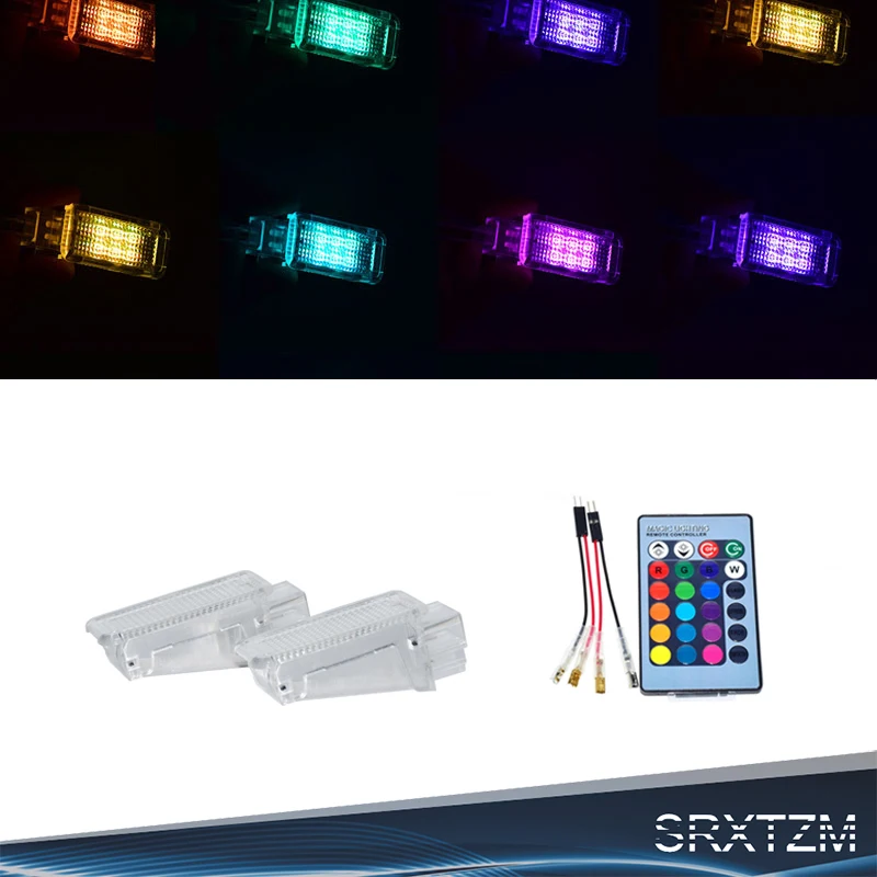 Дверной RGB светильник с дистанционным управлением для Audi светодиодный дверной
