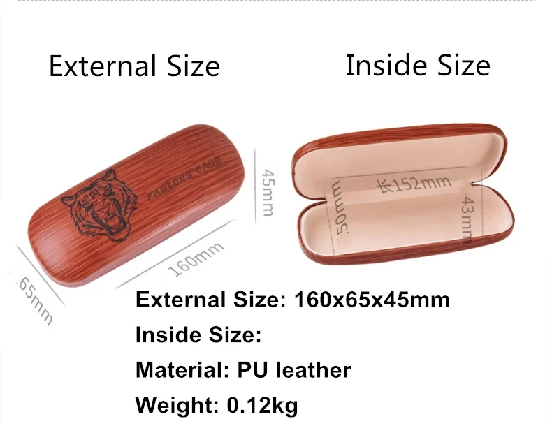 Модный кожаный металлический Ретро футляр для очков с текстурой под дерево