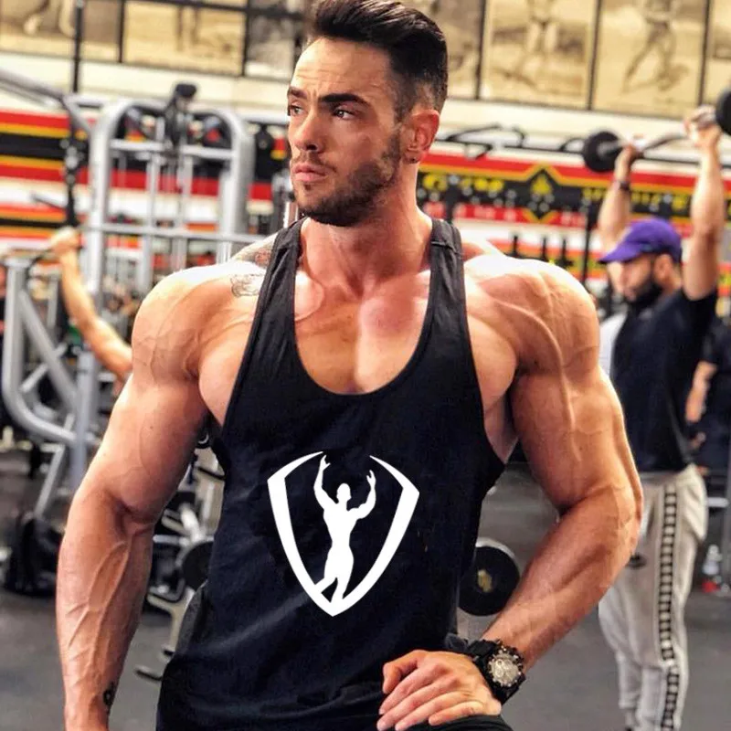 

2019 new Mens Tank Tops Cotton gyms Bodybuilding Stringer Vest Fitness Shirt men Sleeveless Tops Workout clothing ropa hombre