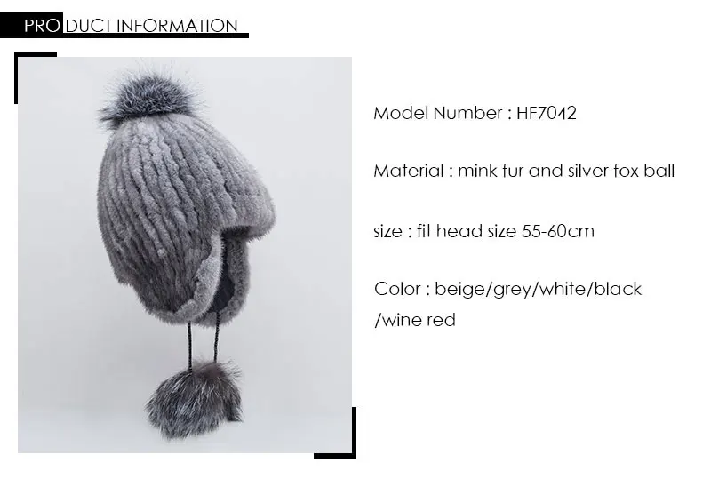 Pudi HF7042, зимняя шапка, новинка, шапка из меха норки, модная, милая, Серебряная лиса, MAO qiu, дизайн, различные цвета на выбор