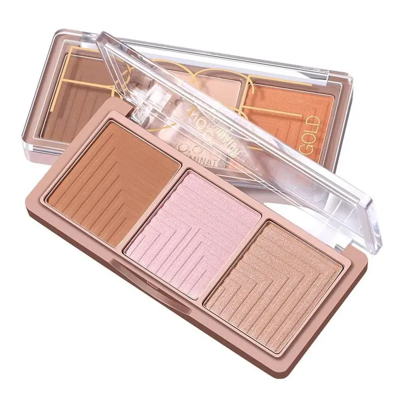 Хайлайтер пудра матовая Iluminador Maquiagem Bronzer Glow Kit для макияжа румян контурная