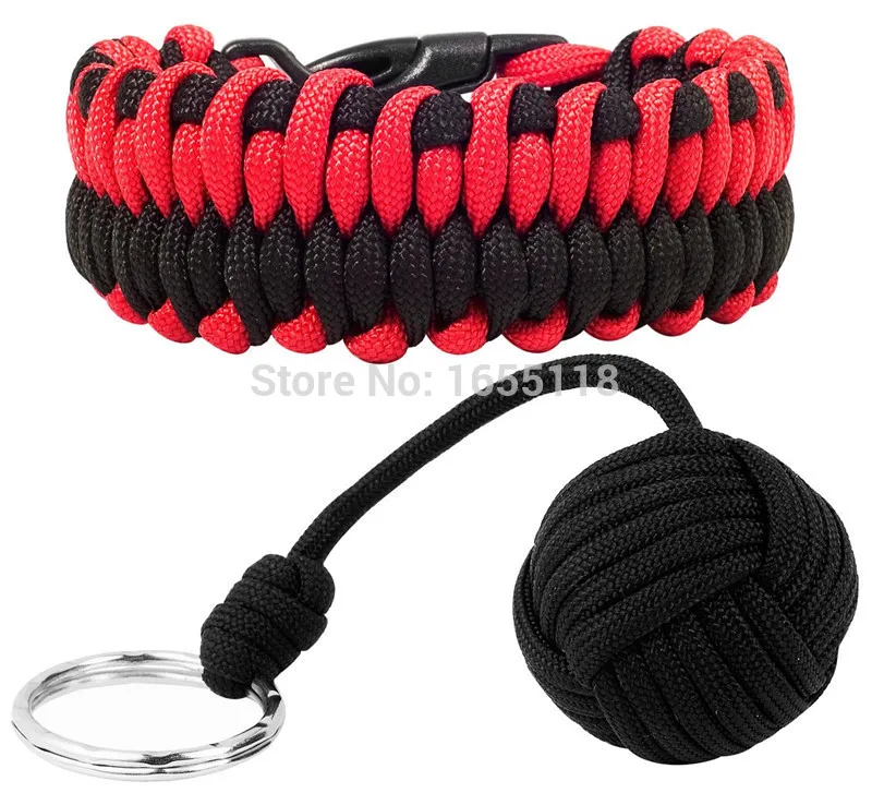 Браслет для выживания 550 lb Paracord и Key Lanyard стальной сердечник самообороны|bracelet