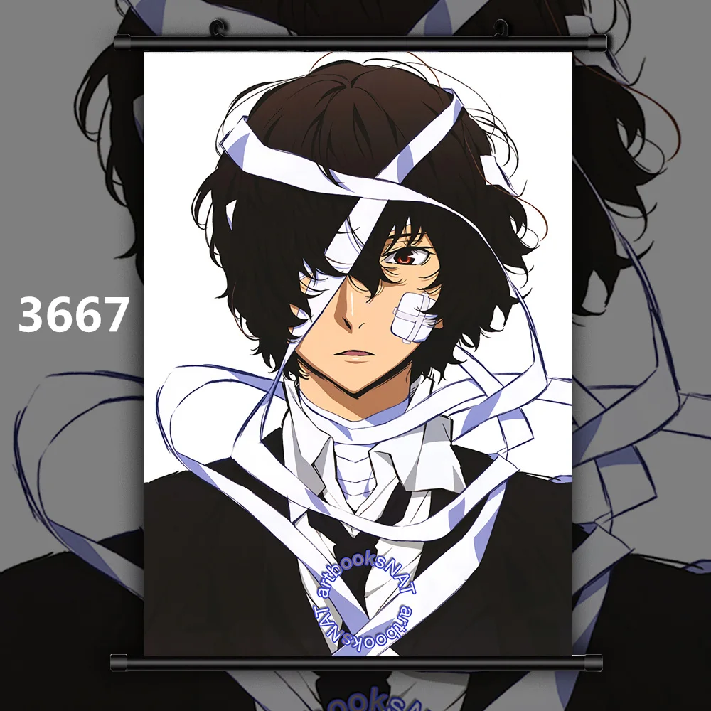 3667 Bungou бродячие собаки один Dazai Chuuya Аниме Манга плакат прокрутки - Цвет: 3667