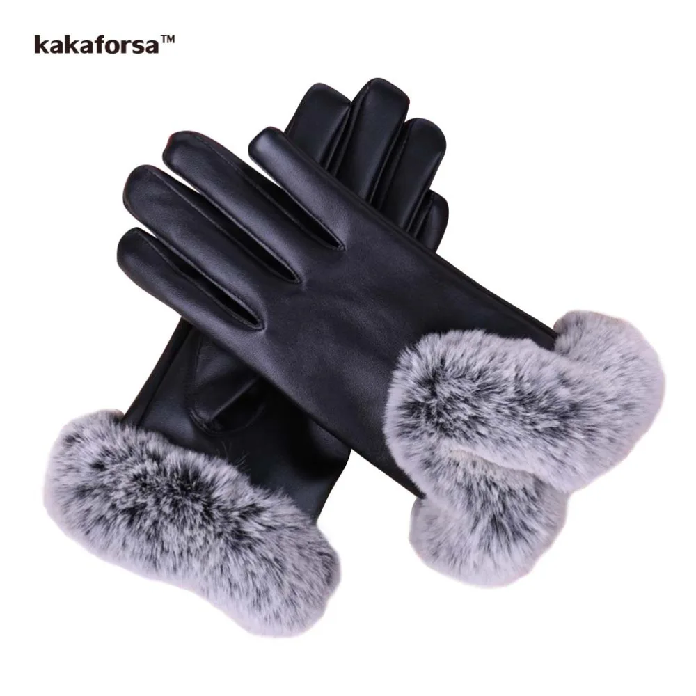 Женские утепленные зимние перчатки Kakaforsa модные теплые Элегантные Перчатки из