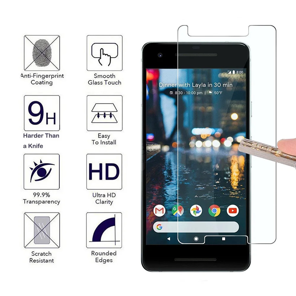 Прозрачный защитный чехол премиум класса для Google Pixel 2 амортизирующий бампер из