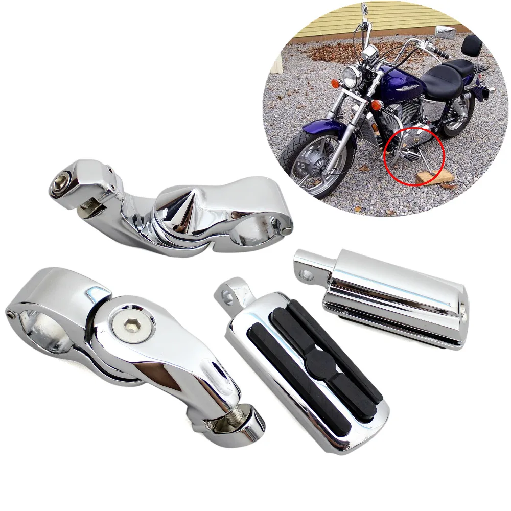 

1.25"/32mm Engine Tube Motorcycle Highway Pegs Foot Rests Mount Clamps Footpegs For Harley Touring Road King Street Road Glide
