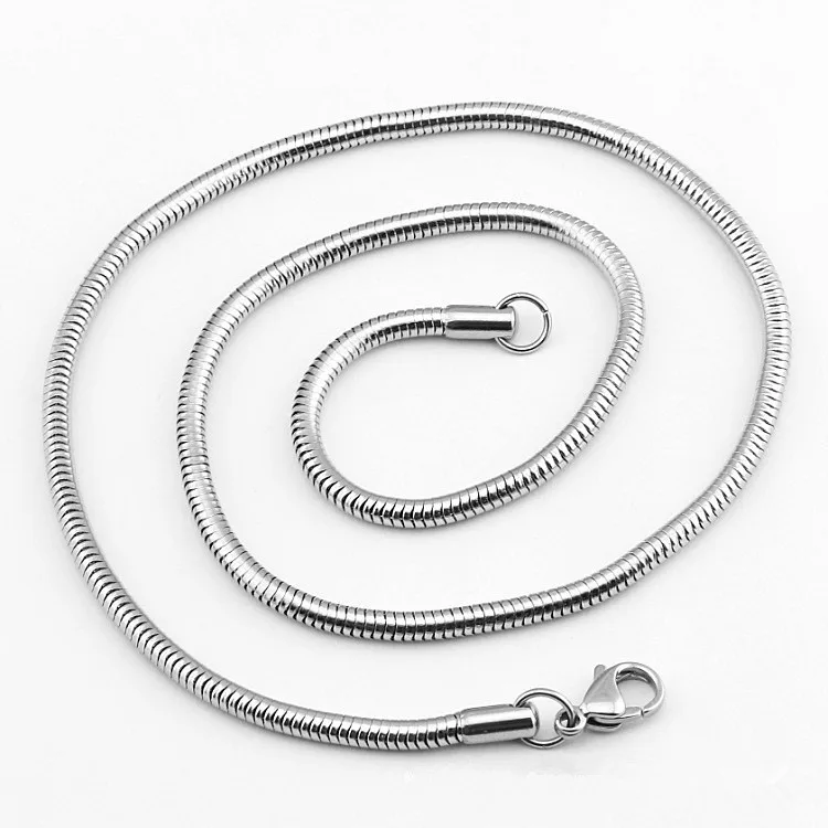 

Stainless Steel Chains for Jewelry Diy Head Necklace Pendant Metal Titanium Accessories Men Women 3mm X 50cm Chunky Snake Chain