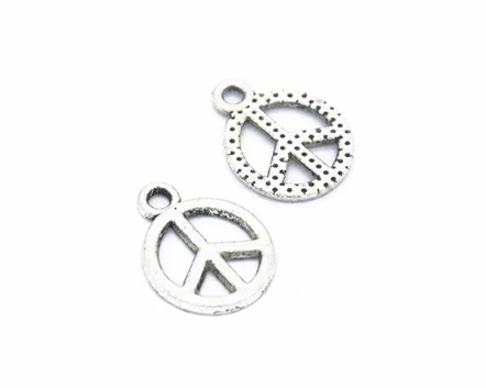 

150pcs Charm Peace symbol pendants 16*13mm 0.7g Antique silver bronze gold Handmade Jewelry Making DIY Supplies European Alloy