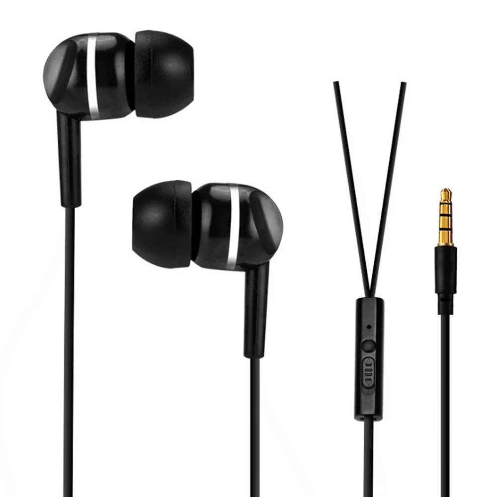 In Ear Earphone Earplug Stereo Volume Control Wired Headset Bass With Microphone Earphones For iPh Xiaomi For Huawei Samsung