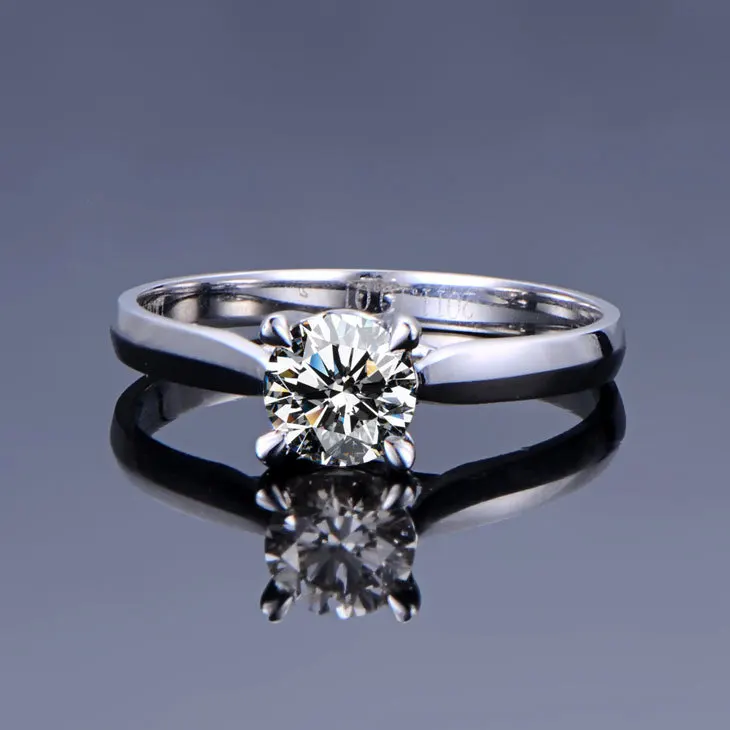 GVBORI 14K желтое золото 0.1CT бриллиантовое кольцо для женщин