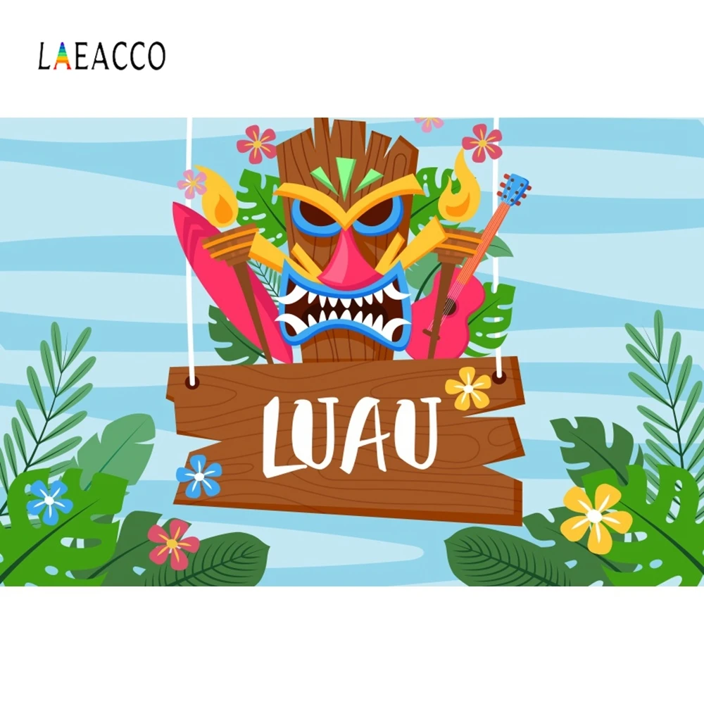 Фотофоны Laeacco Aloha Luau вечерние ярким рисунком деревьев для детской фотосъемки