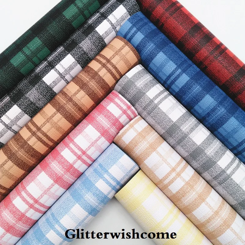 Glitterwishcome 21X29 см A4 размер винил для бантов печатные пледы тартан кожа Fabirc искусственная кожа листы для бантов, GM218A