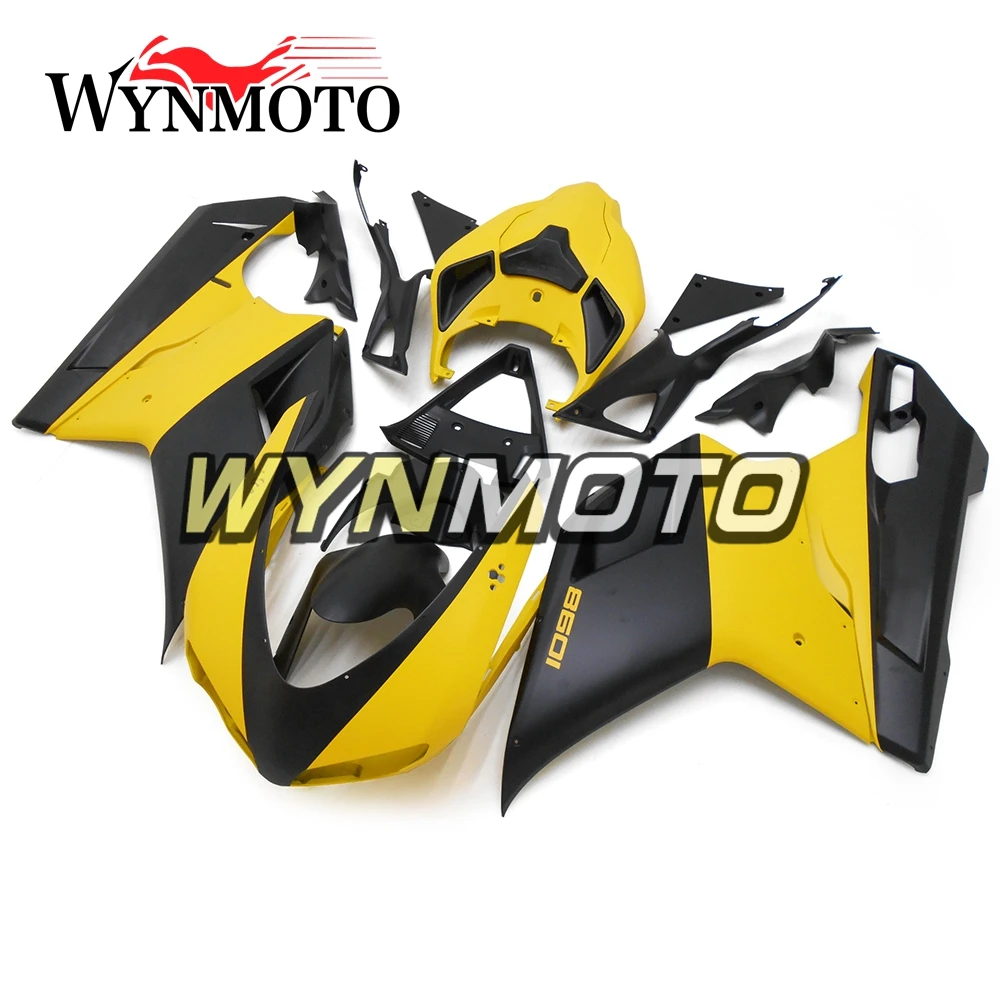 

Complete Fairings For Ducati 1098 848 1198 2007-2012 Injection ABS Plastics 1198 07-12 Bodywork Yellow Black Sportbike Panel Kit