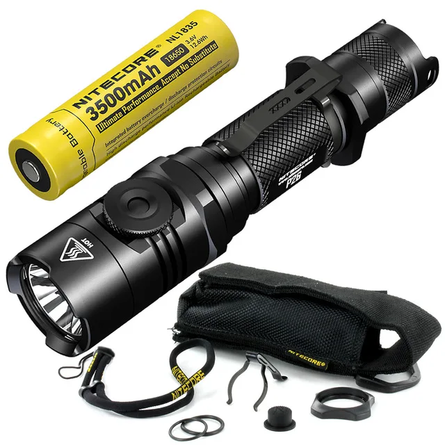 Красный NITECORE P26 светодиодный фонарик CREE XP-L HI V3 светодиодный 1000LM тактический фонарь поворотный переключатель, фонарь для охоты, 18650 Батарея - Испускаемый цвет: Красный