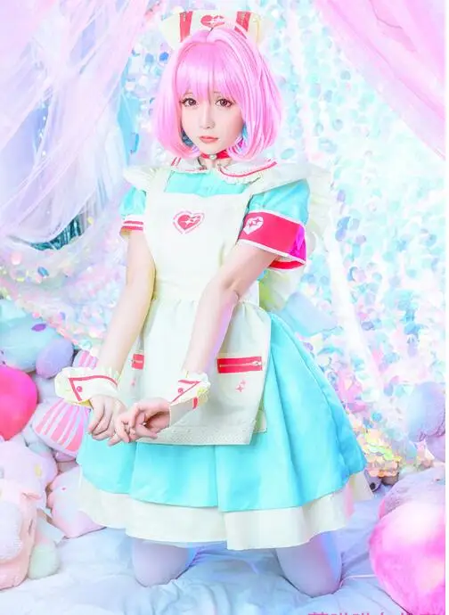 Riamu Yumemi THE IDOLM@ STER Косплей Riamu Yumemi костюм медсестры для косплея костюм горничной