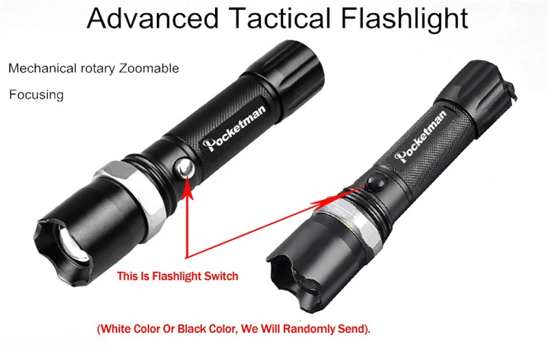 3800 люмен T6 Фонарик факел фонарь фонарик лампа с возможностью зумирования, водонепроницаемый тактический фонарь для кемпинга и походов.