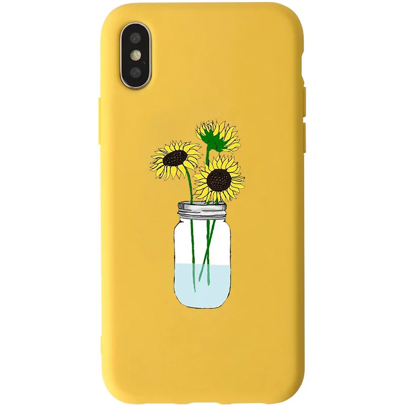 Милая летняя Маргаритка Подсолнух цветочный чехол для телефона для iPhone 11 Pro 8 7 XS MAX XR X 6 6s Plus мягкая желтая задняя крышка Fundas