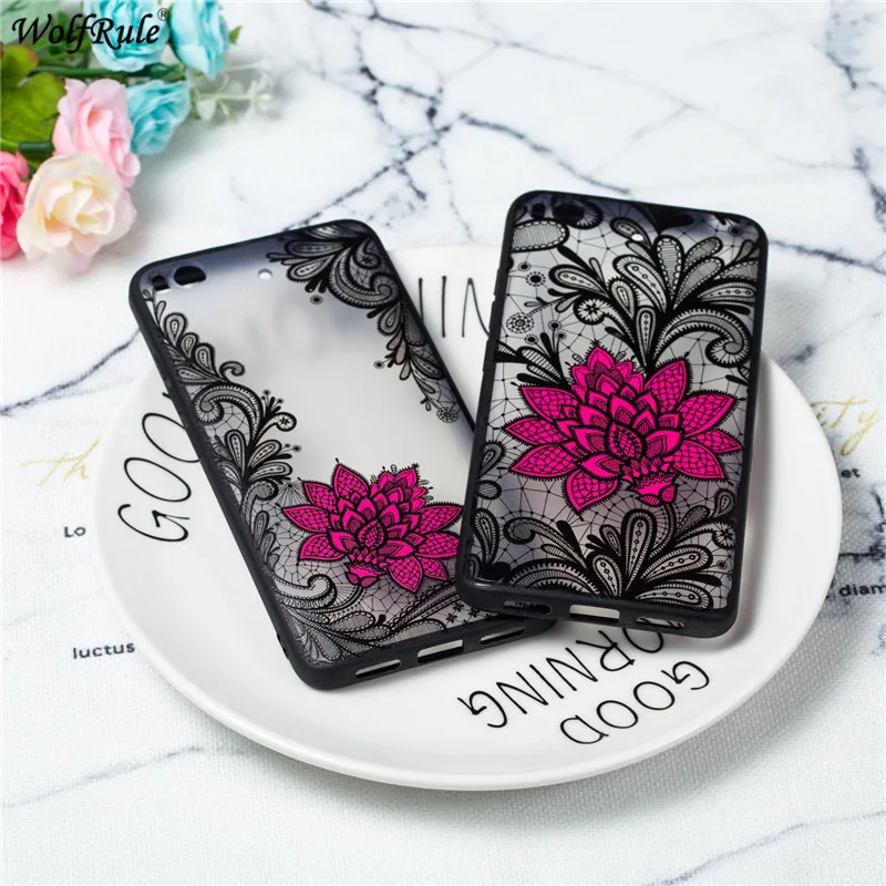 For Cover Xiaomi Mi 5S Case TPU &amp PC Embossed Lace Rose Pattern Bumper Housings Phone Mi5S 5.15'' |