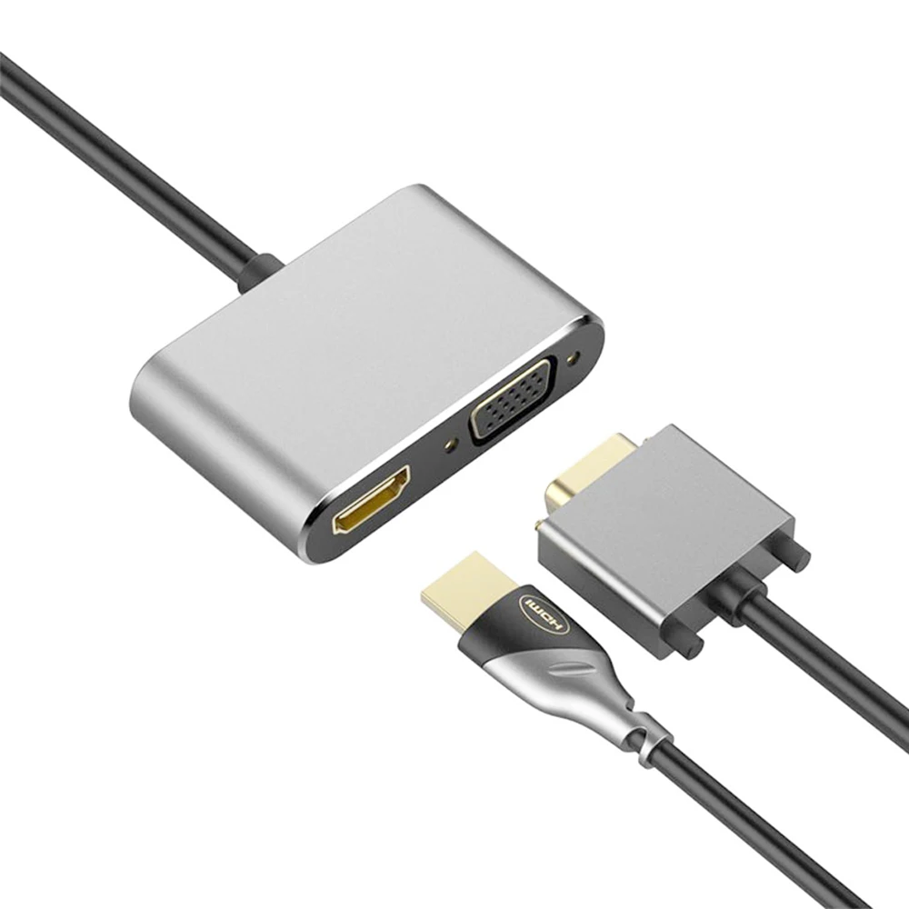 USB C Type к 4K 60Hz HDMI VGA адаптер 2 в 1 3 конвертер кабель для ноутбука Apple Новый Macbook Google
