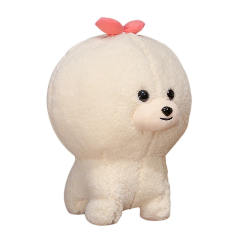 Белая/бежевая плюшевая игрушка Bichon Frise милый щенок мягкая набивная собака