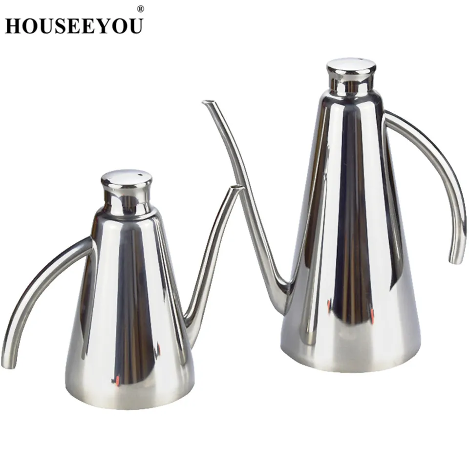 HOUSEEYOU 500/1000ml Stainless Steel Oil Olive Pots Dispenser Sauce Vinegar Batcher Can Bottle Pot Kitchen Accessories Storage | Дом и сад