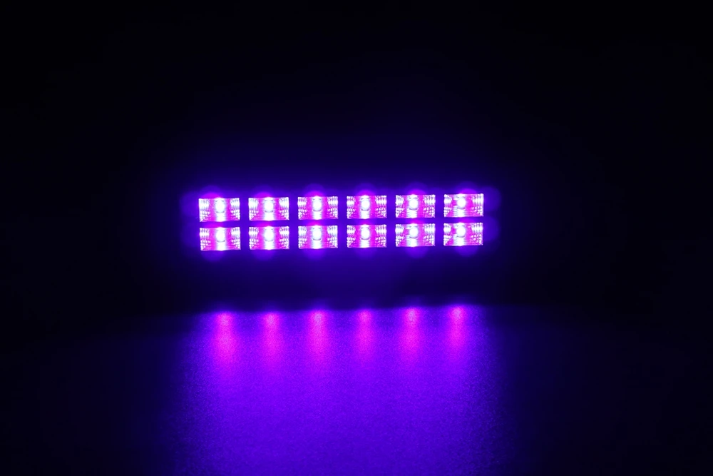 Сценический светильник 12x3 Вт двухрядный УФ-светодиодный настенный DMX512 работает