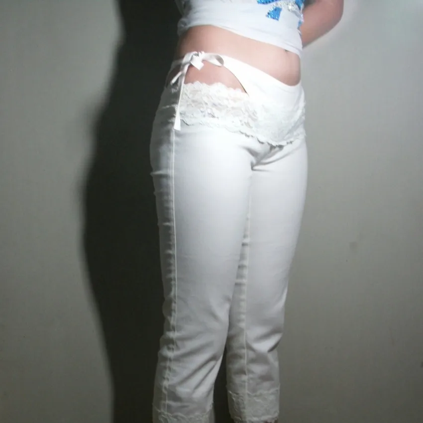 Женские кружевные стринги с низкой талией имитация двух частей Капри брюки