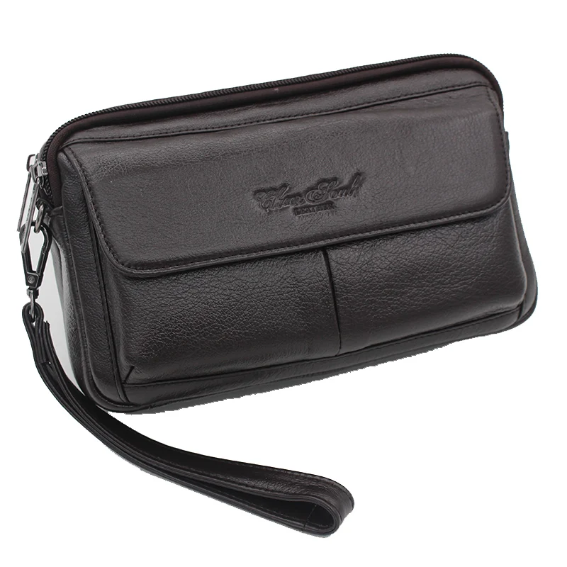 

Genuine Leather Clutch Bag Purse Men's First Layer Cowhide Wallet Cell/Mobile Phone Case Card Holder Money Small Handy Money Bag