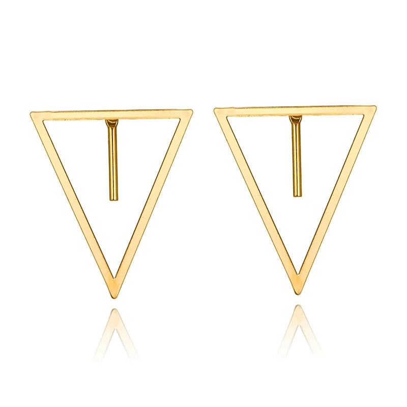 H:HYDE Simple Metal Geometric Earrings Korean Hollow Out Stud Women Piercing Birthday Wedding Gift Brincos | Украшения и
