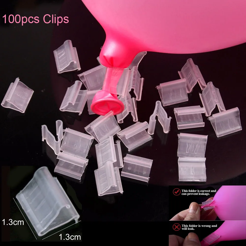 100pcs Balloon Clips Huiran шар с цифрами шар цвета розового золота с днем рождения Декор для детей и взрослых балон на день рождения Свадебные вечеринки - Цвет: 100pcs Balloon Clips