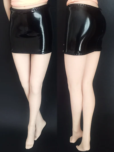 Short Skirt 1pcs Одежда для экшн-фигуры 1/6, аксессуар, сексуальная короткая юбка, черные кожаные брюки, тянущаяся модель для 1:6, женские куклы - Цвет: Short Skirt 1pcs