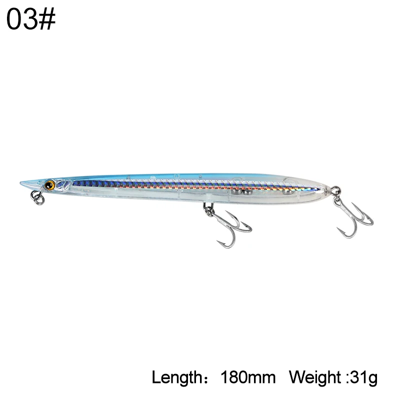 7506-31g-03 Kingdom Hot Needle Stylo приманка для рыбной ловли, эффективная приманка-карандаш, плавающая и Тонущая, 155 мм, 18 см, прыгающая, garfish sphyraena pesca - Цвет: 7506-31g-03
