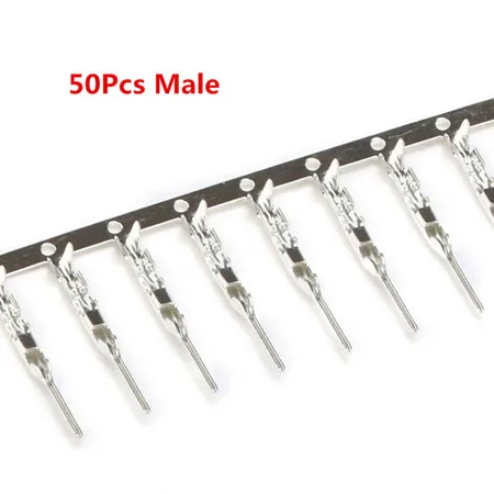 50pcs Male 50 шт. 2,54 мм Dupont разъем мужской/женский кабель штекер 2/3/4/5 Pin Электрический контактный заголовок Перемычка Корпус разъем провода комплект - Цвет: 50pcs Male