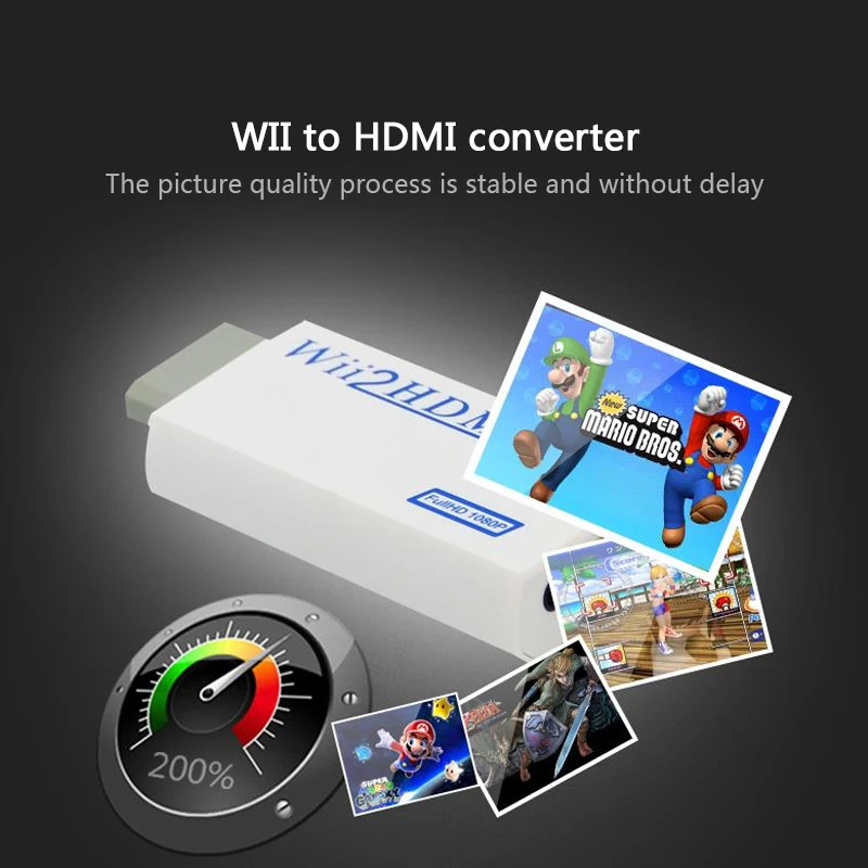 Полный HD 1080P Wii совместимый адаптер преобразователя 2hdmi преобразователь 3 5 мм