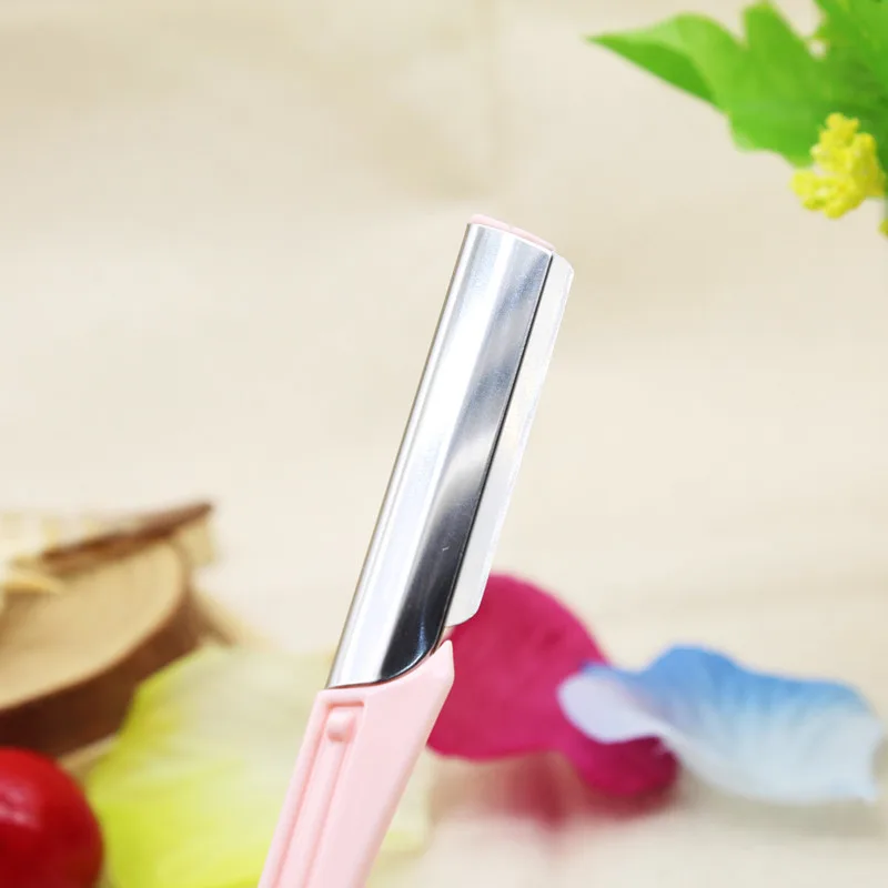 100PCSHigh quality stainless steel without mesh eyebrow trimming knife F149 portable shaving beauty makeup Tool | Красота и здоровье