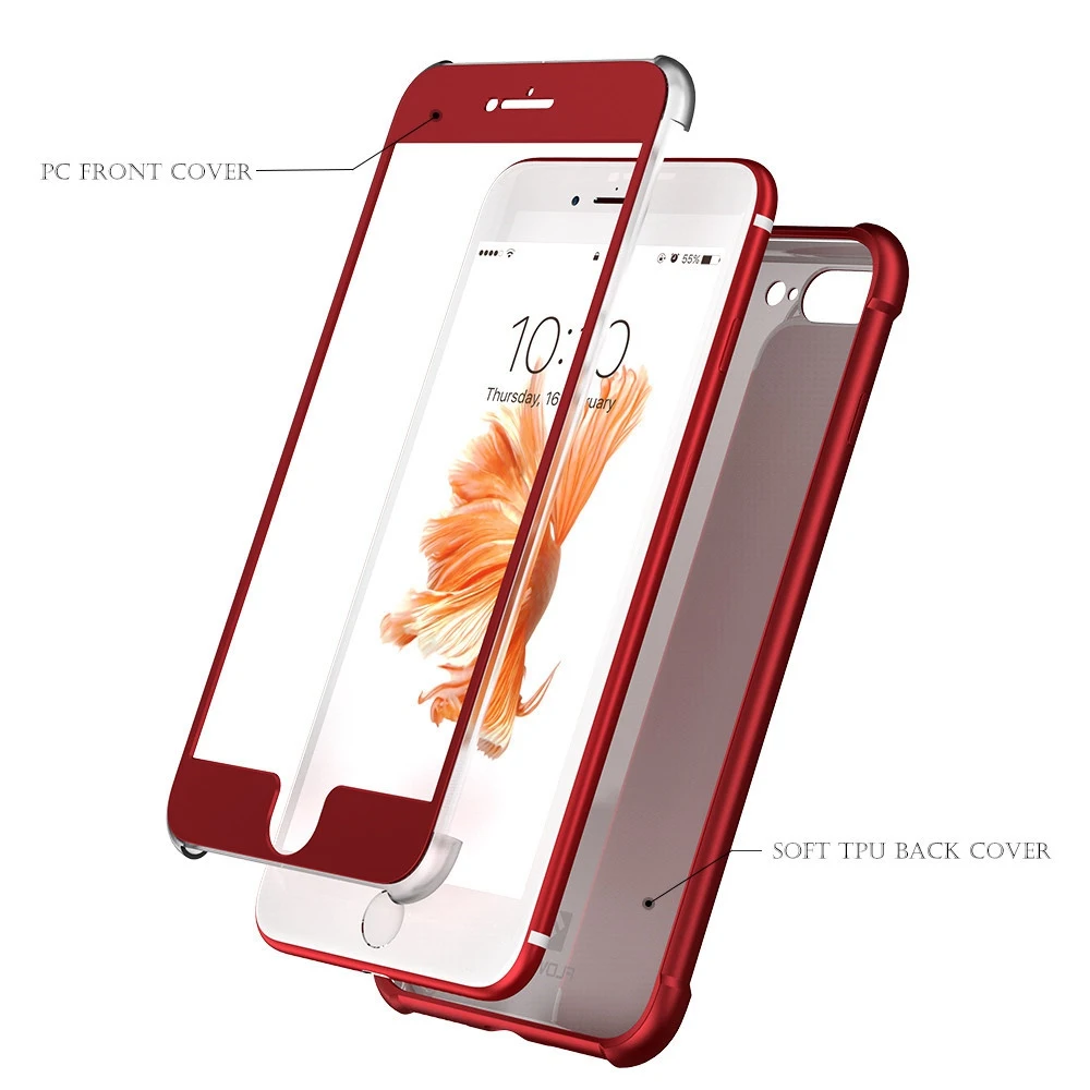 FLOVEME Shockproof Cases For iPhone 6 6S Plus Case Luxury 360 Full Body Coverage Airbag 7 8 coque |