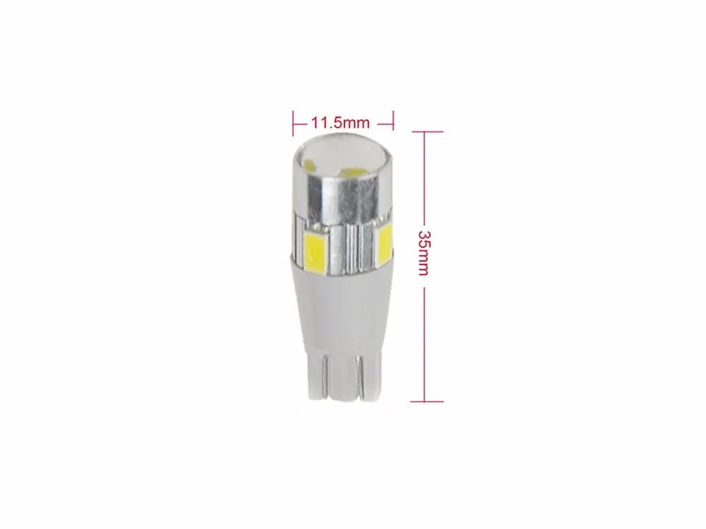 10 шт. природный белый/янтарный/красный/Ледяной Синий T10 5630 6SMD 194 168 W5W 192 клиновидные