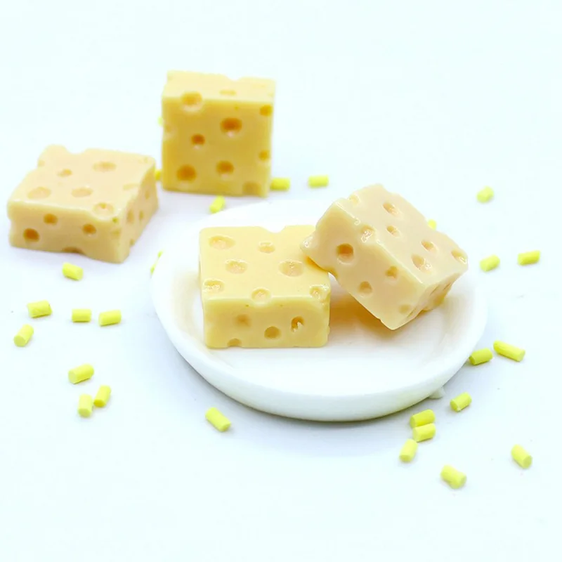 10x кукольный домик мини симулятор желтые кусочки сыра из смолы кухонный игровой