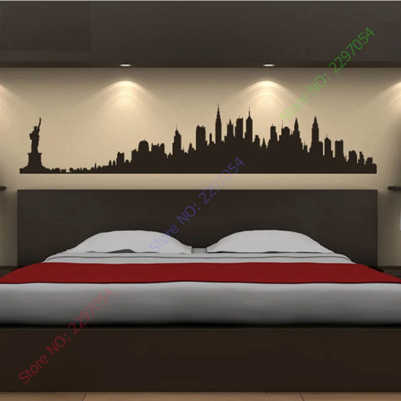 New York City Skyline наклейки на стену Америка США места Wall Art Наклейка Трансферы