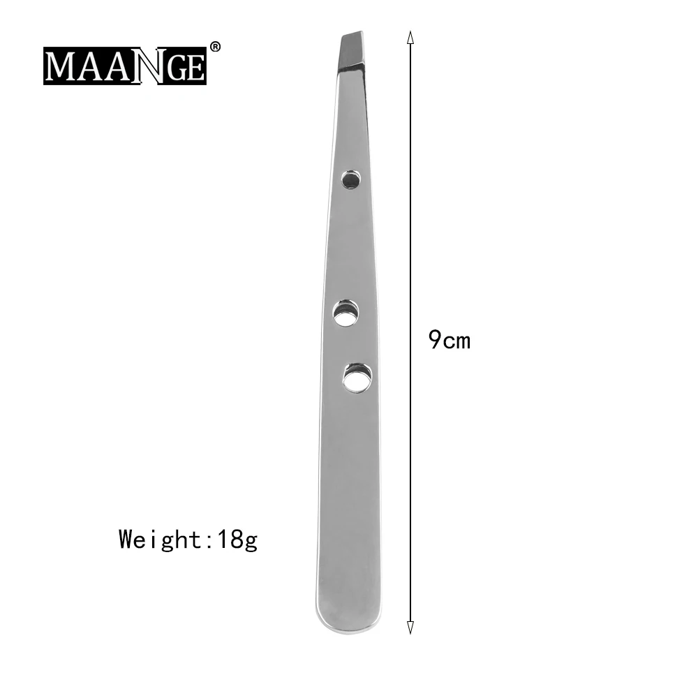 MAANGE New Stainless Steel Slant Eyebrow Tweezers Face Hair Removal Clip Makeup Tool Women Maquiagem | Красота и здоровье
