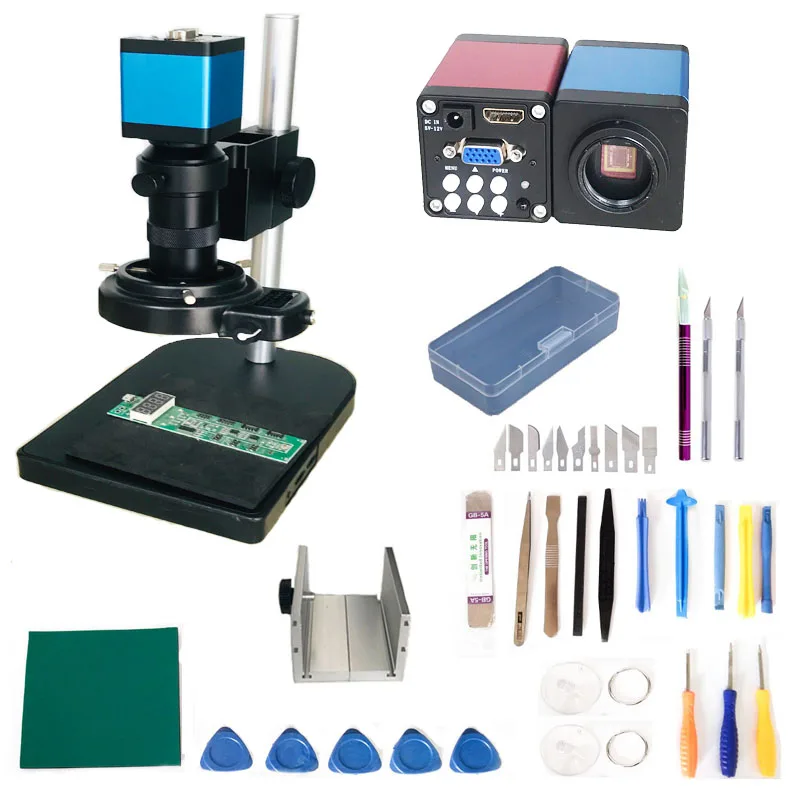 8X 100X 130X HDMI VGA 13MP промышленный микроскоп цифровая камера microscopio C mount объектив зум pcb