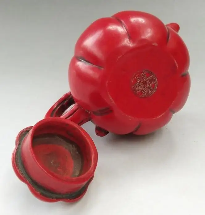 

Chinese artificial Resin pumpkin image of pure handmade sculpture teapot
